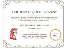Best Paper Award CD-MAKE 2021