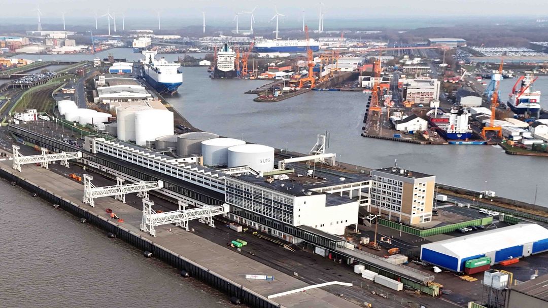 Blick auf die Columbuskaje in Bremerhaven