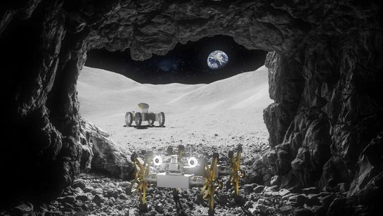 Artist Drawing of TRAILER in Lunar Lava Tube
