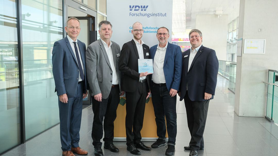 Dr. Stephan Kohlsmann, VDWFI; Ph.D. Holmer Hemsen, DFKI; Eike Rodenbäck, DFKI; Ralf Reines, VDW; Dr. Alexander Broos, VDWFI