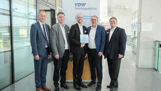 Dr. Stephan Kohlsmann, VDWFI; Ph.D. Holmer Hemsen, DFKI; Eike Rodenbäck, DFKI; Ralf Reines, VDW; Dr. Alexander Broos, VDWFI