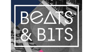 Keyvisual für den Musikwettbewerb Beats & Bits – Schriftzug vor modernem Hintergrund