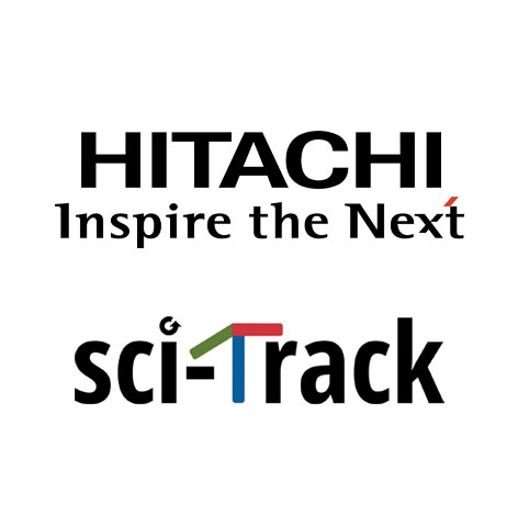 Logos von Hitachi und SciTrack
