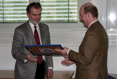 (v.l.n.r.) Prof. Dr. Erik Sandewall, Prof. Dr. Wolfgang Wahlster, Linköping University in Schweden, 9. April 2003